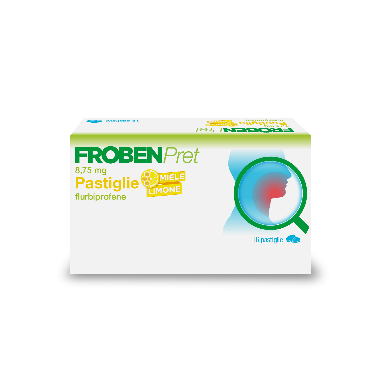 FrobenPret 8,75 mg Flurbiprofene - 16 Pastiglie Gusto Miele e Limone