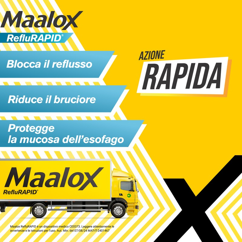 Maalox RefluRapid - 40 Compresse Masticabili Contro Il Reflusso E Bruciore Di Stomaco