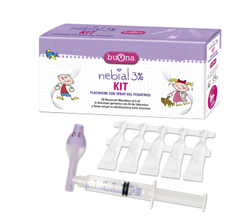 Nebial 3% Kit 20 flaconcini + 1 spray-sol pediatrico + 1 siringa