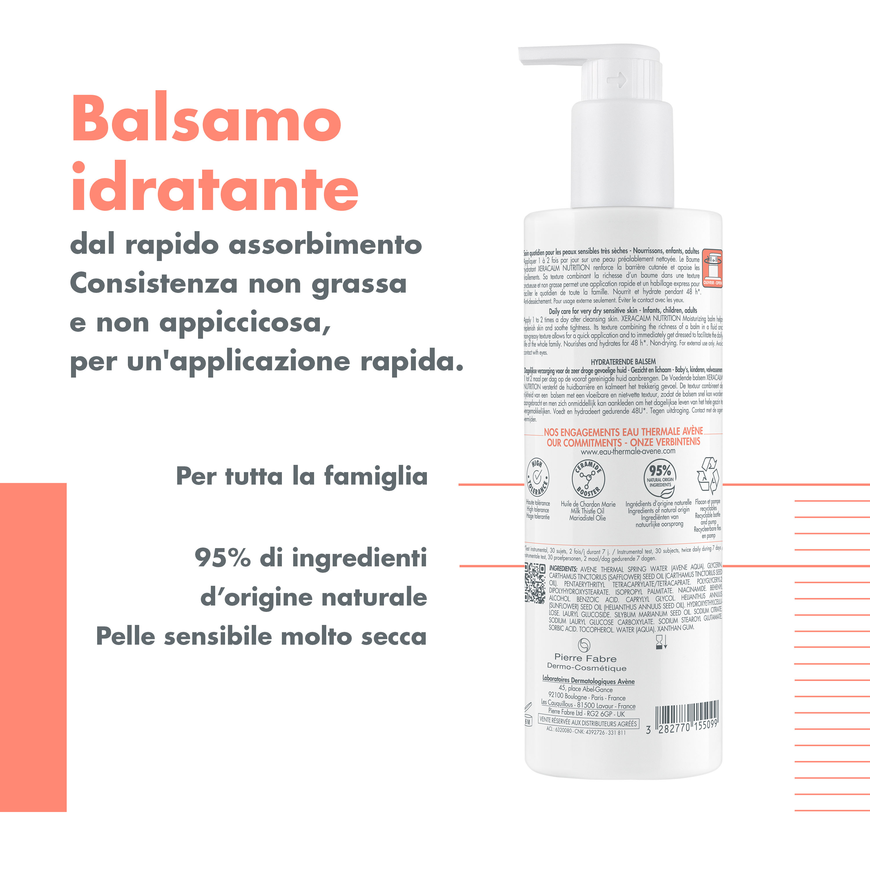 Avène Xeracalm Nutrition - Balsamo Idratante Per Pelle Sensibile 400 ml