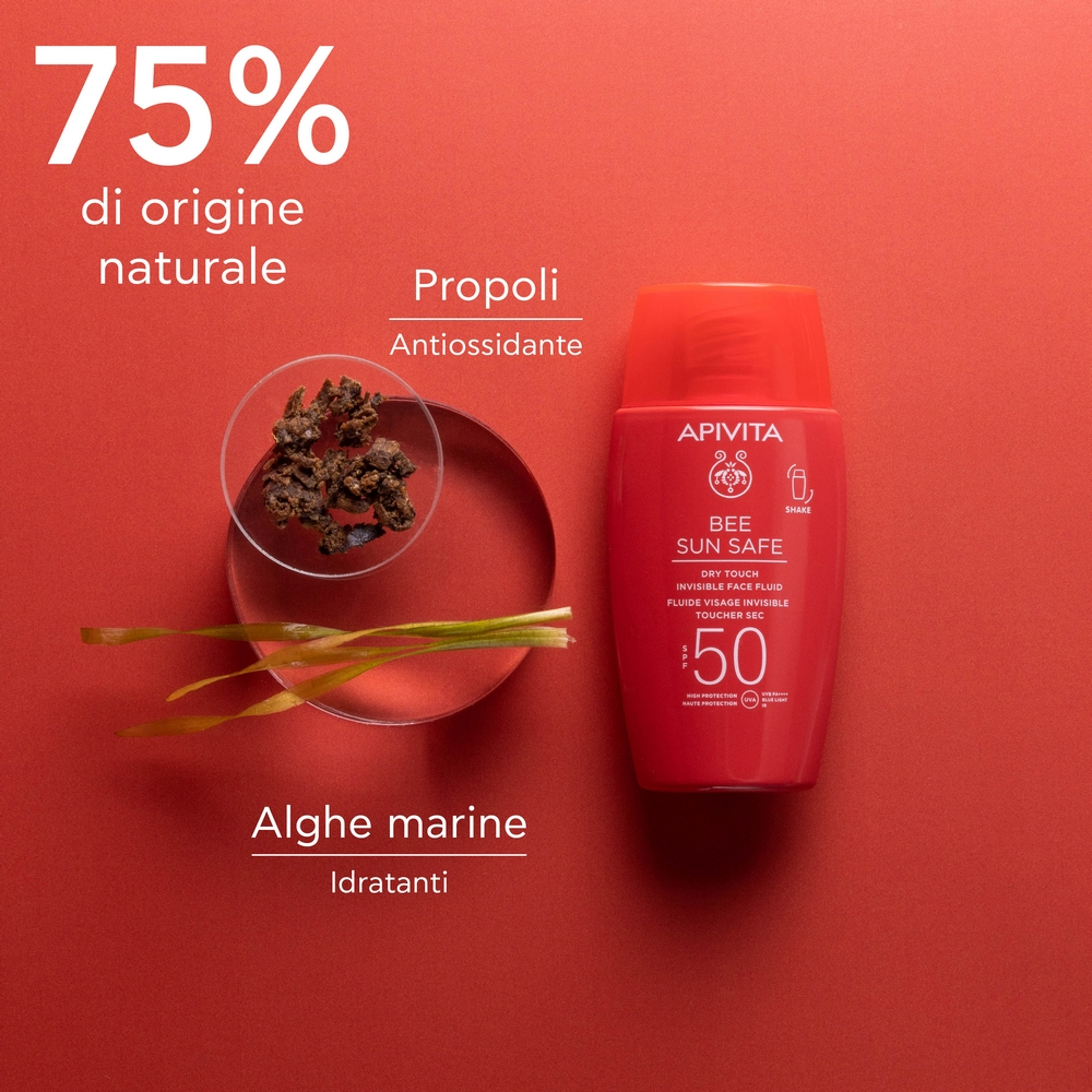 Apivita Bee Sun Safe - Fluido Invisibile Dry Touch SPF50 Viso 50 ml