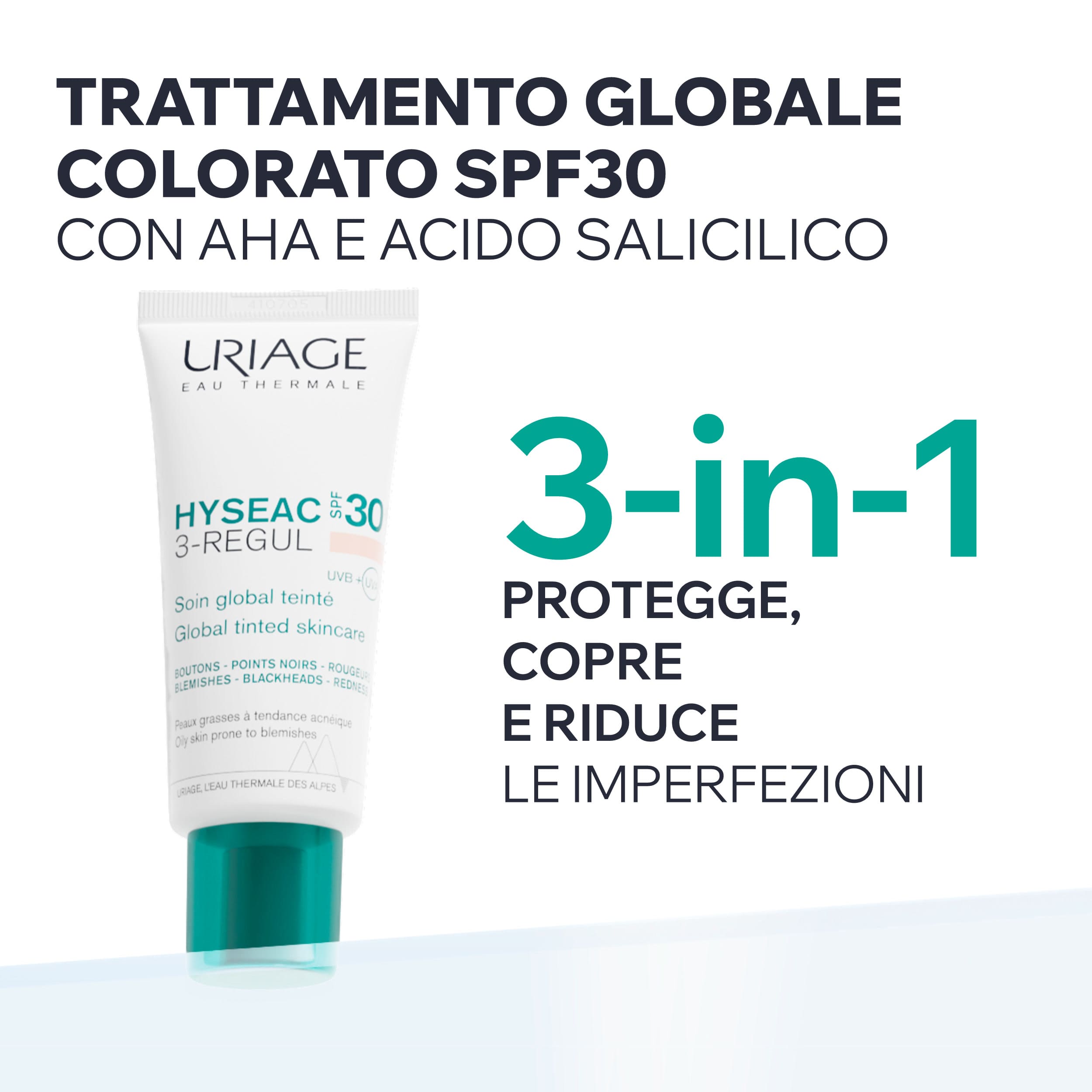 Uriage - Hyséac 3-Regul Trattamento Globale Anti-Imperfezioni Colorato SPF30 Viso 40 ml