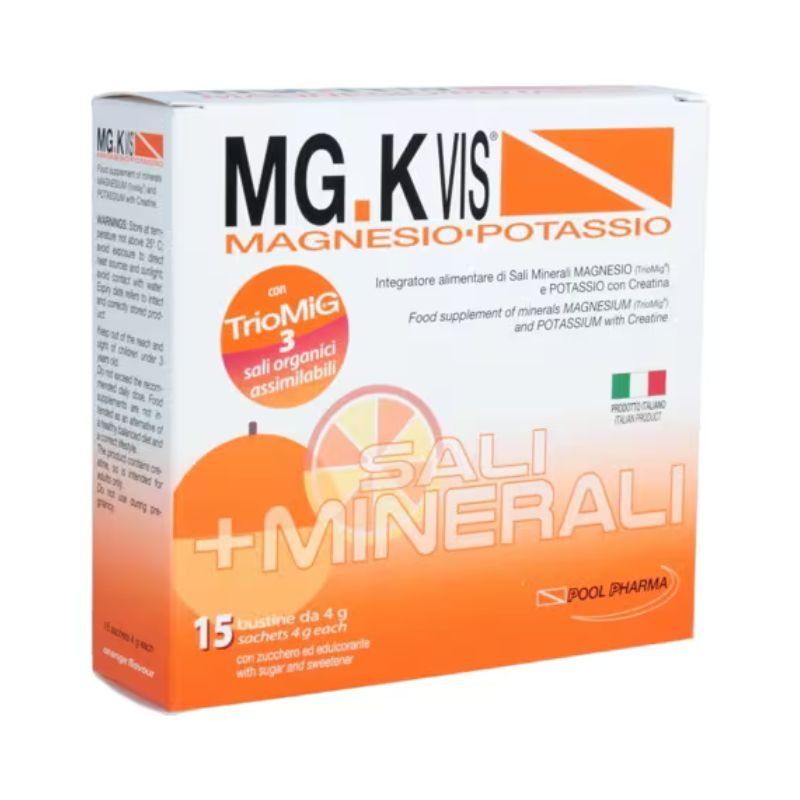 MG.K VIS Magnesio E Potassio 15 Bustine - Integratore Di Sali Minerali
