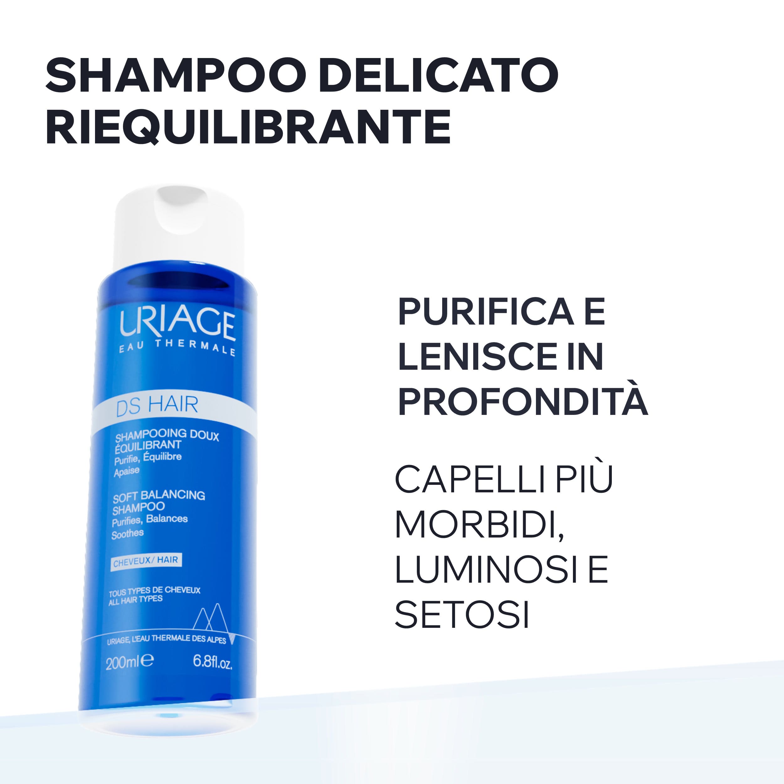 Uriage DS Hair - Shampoo Delicato Riequilibrante Per Tutti I Tipi Di Capelli 200 ml