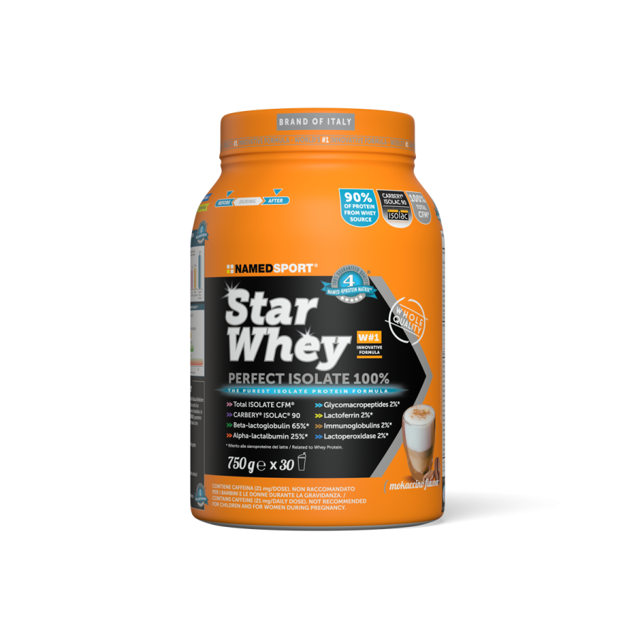 Named Sport - Star Whey Isolate Gusto Mokaccino Cream 750 g - Proteine Del Siero Del Latte Isolate In Polvere