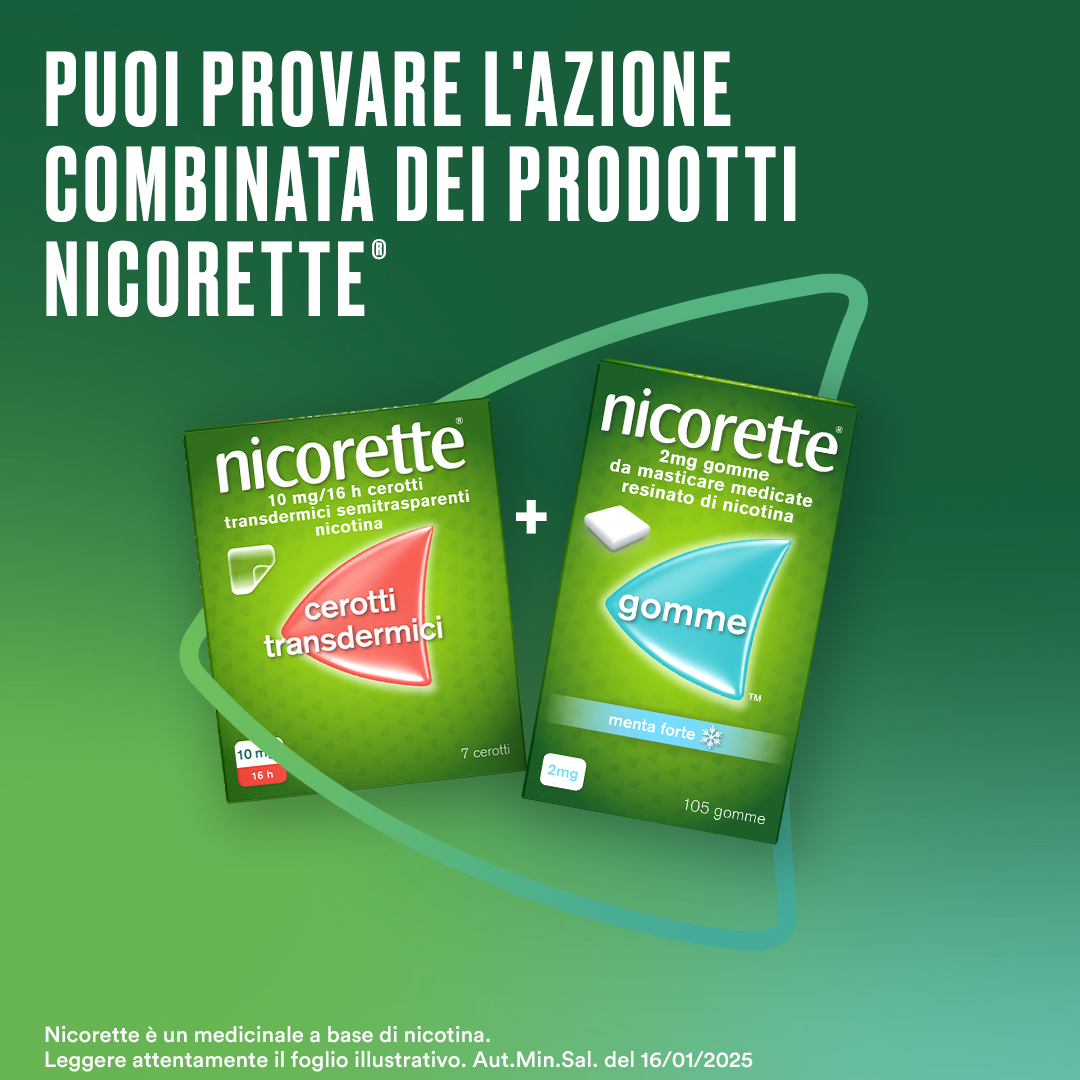 Nicorette Gomme 2 mg Nicotina Menta 105 Gomme Masticabili per smettere di fumare
