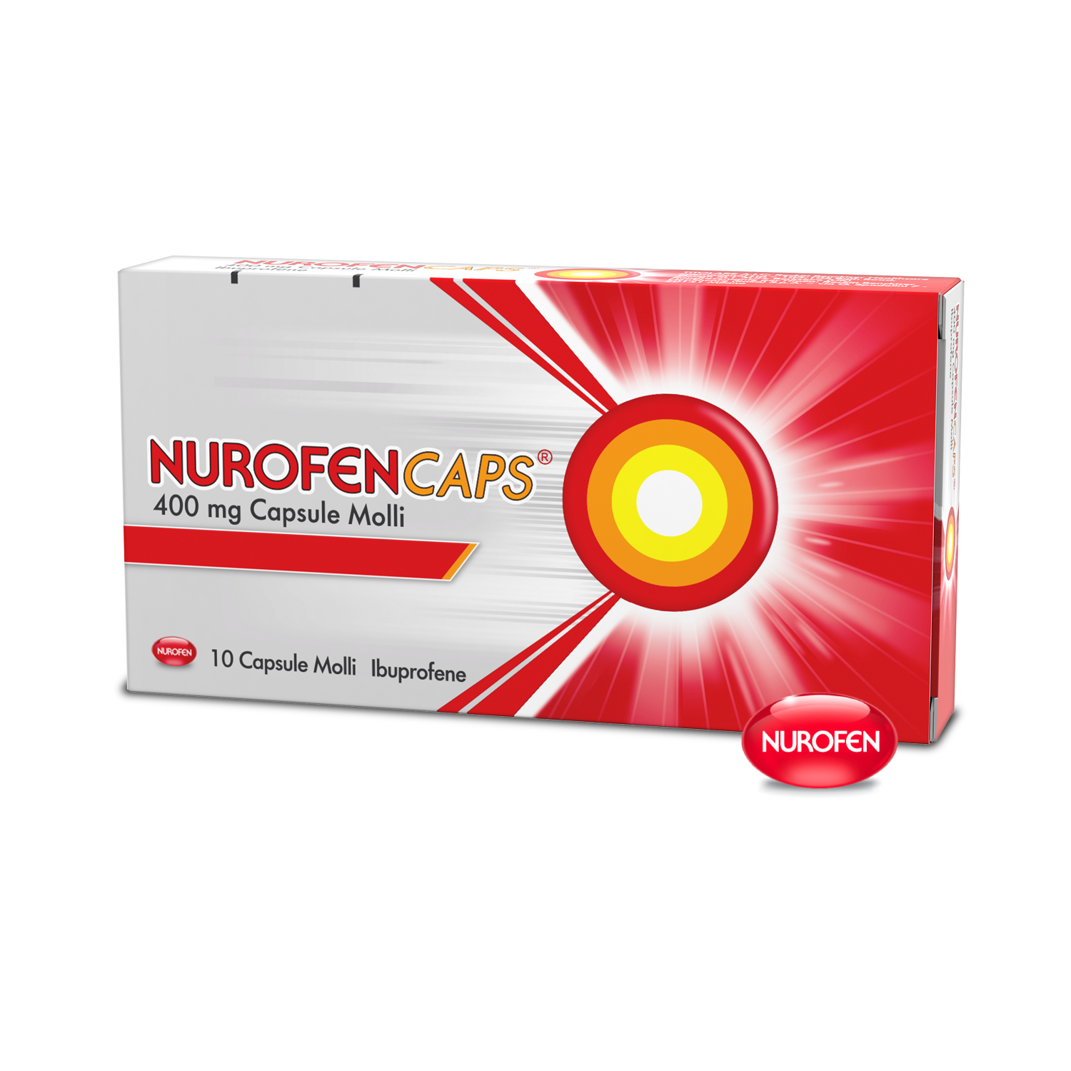 NUROFENCAPS 400MG 10 CAPS antinfiammatorio e antidolorifico contro febbre, mal di testa, mal di denti e dolori muscolari 
