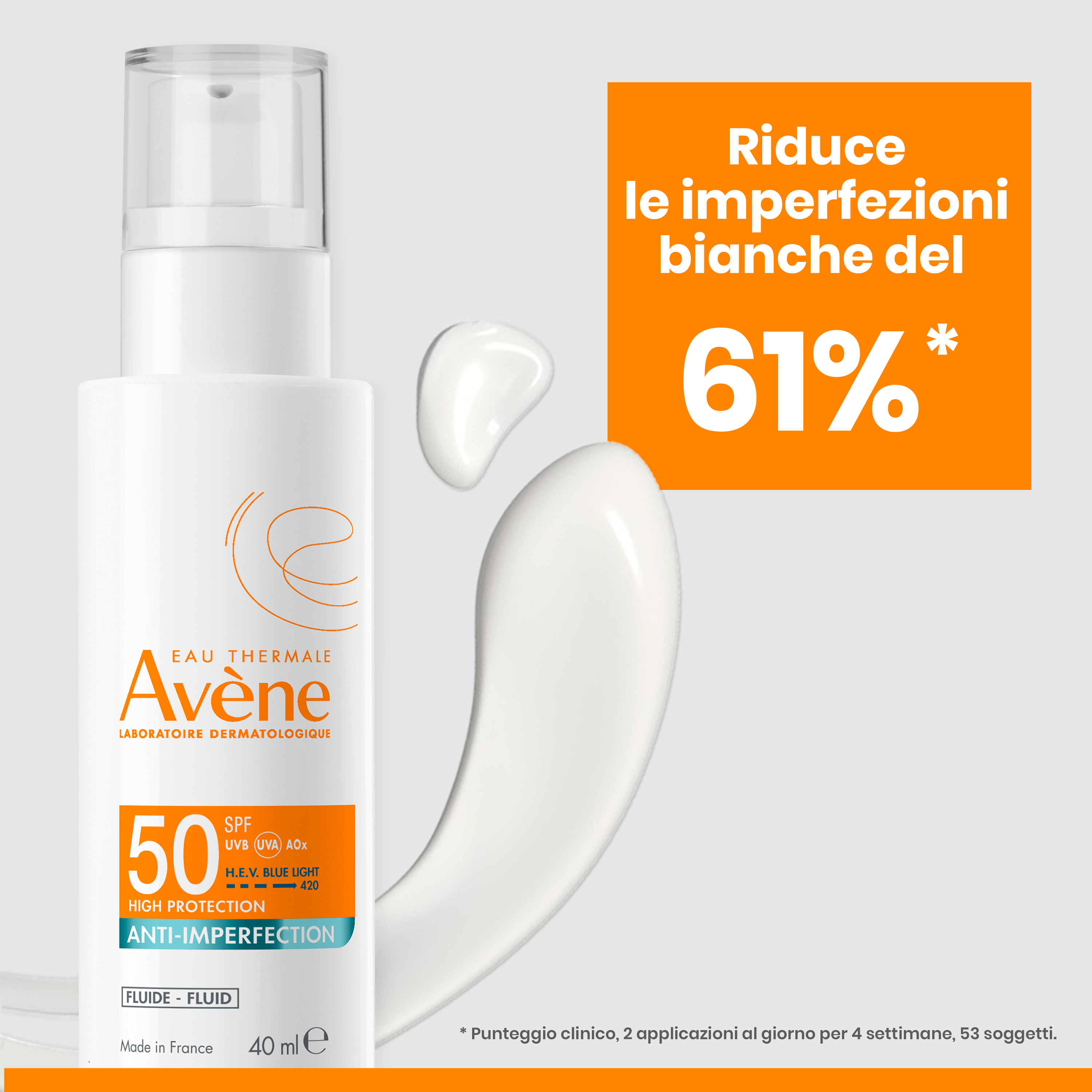 Avène - Eau Thermale - Fluido Anti-Imperfezioni SPF50 Protezione Alta 40 ml