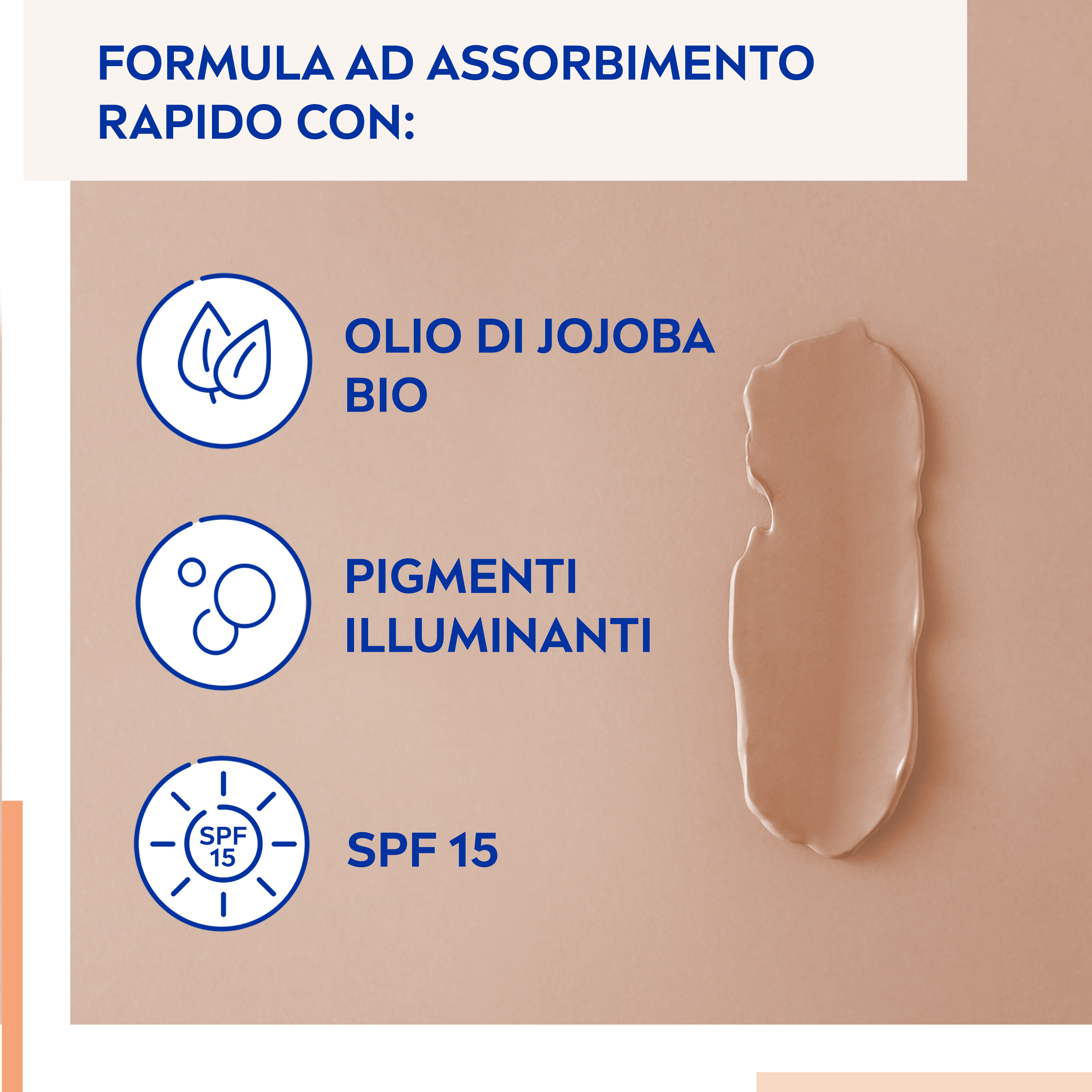 Nivea - 5 In 1 BB Cream Super Idratante 24H No Stop - Crema Giorno Colorata SPF15 Viso 50 ml Naturale