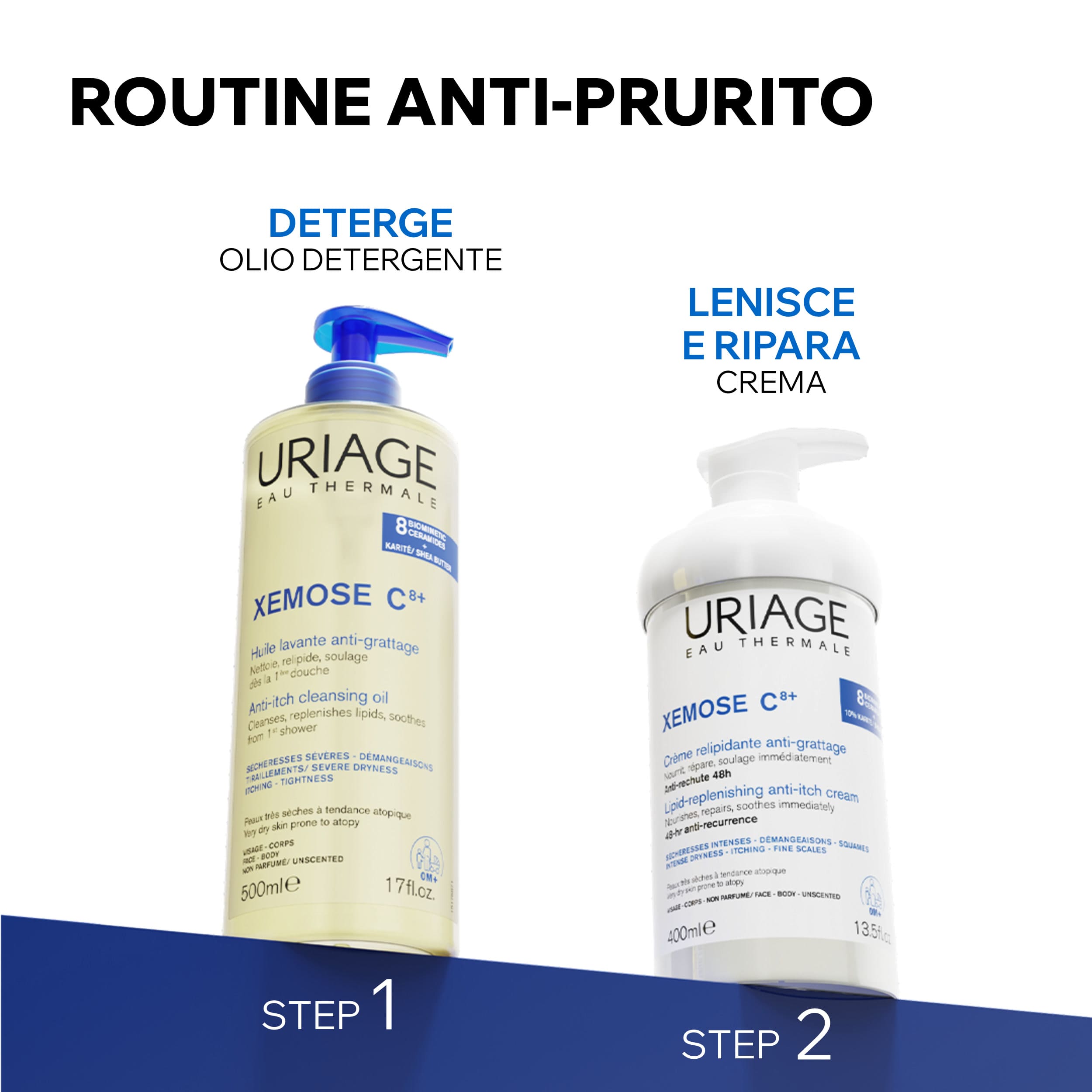 Uriage - Xémose C8+ Crema Relipidante Antiprurito Per Pelle Secca, Atopica E Con Eczema Viso E Corpo 200 ml
