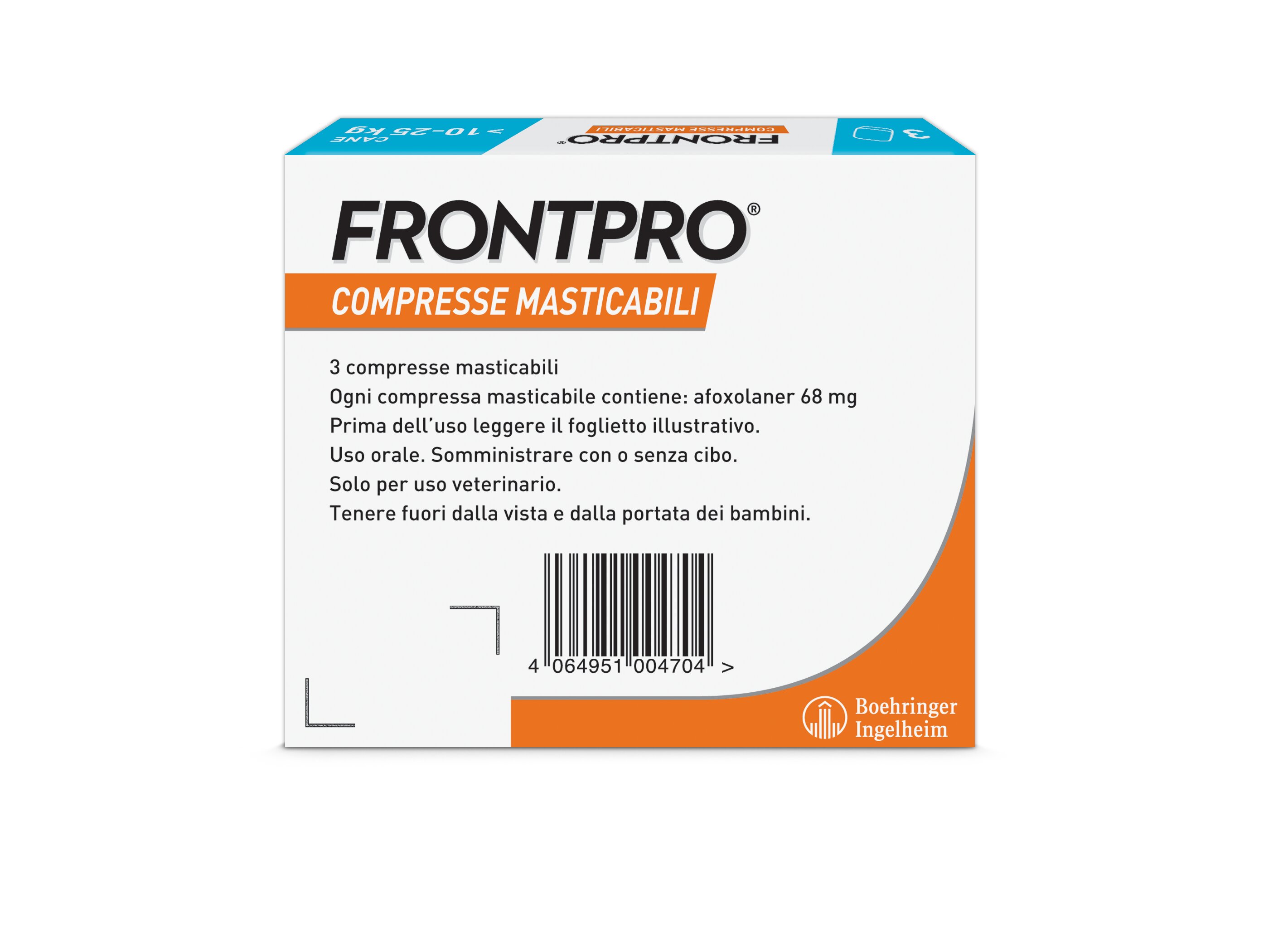 FRONTPRO x3 Compresse Masticabili Antiparassitario Per Cani (10-25Kg) Contro Pulci e Zecche