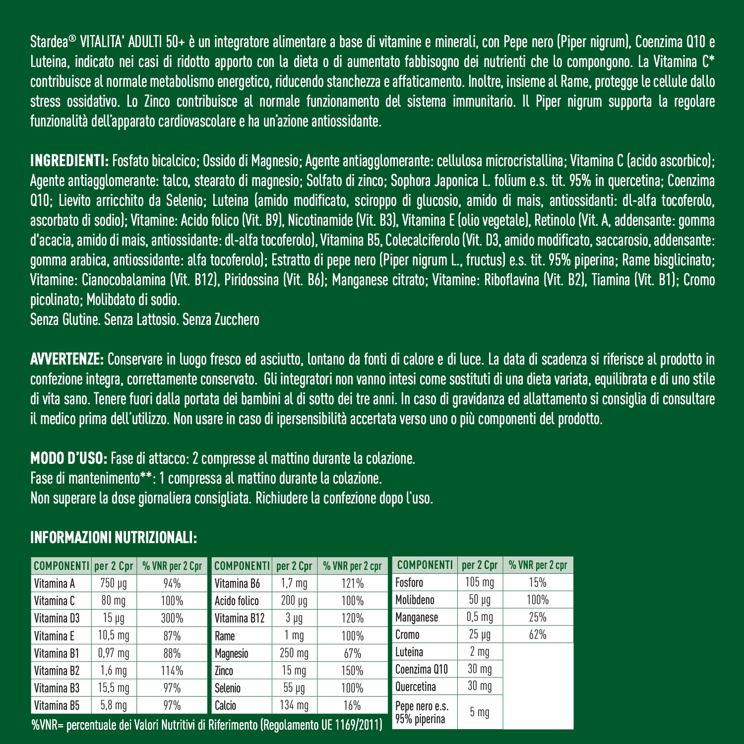 STARDEA VITALITA'  Compresse - INTEGRATORE ALIMENTARE  VITAMINE, MINERALI E COENZIMA Q10