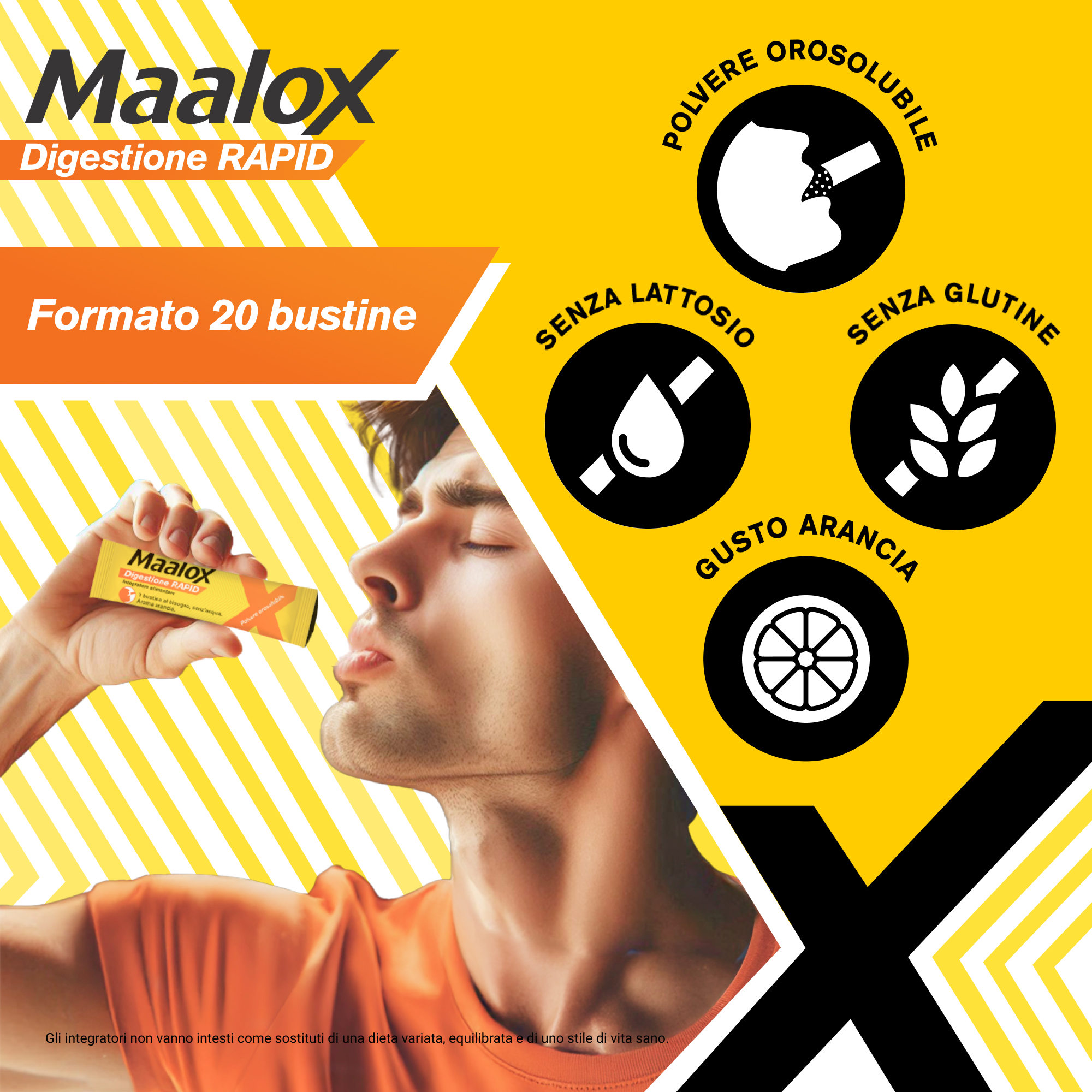 Maalox Digestione Rapid 20 Bustine - Integratore Per Cattiva Digestione E Acidità Di Stomaco