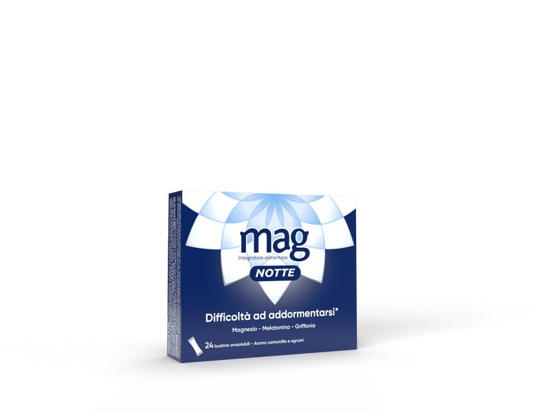 Mag Notte 24 Bustine - Integratore Con Melatonina, Magnesio E Griffonia Per Favorire il Rilassamento E Il Sonno