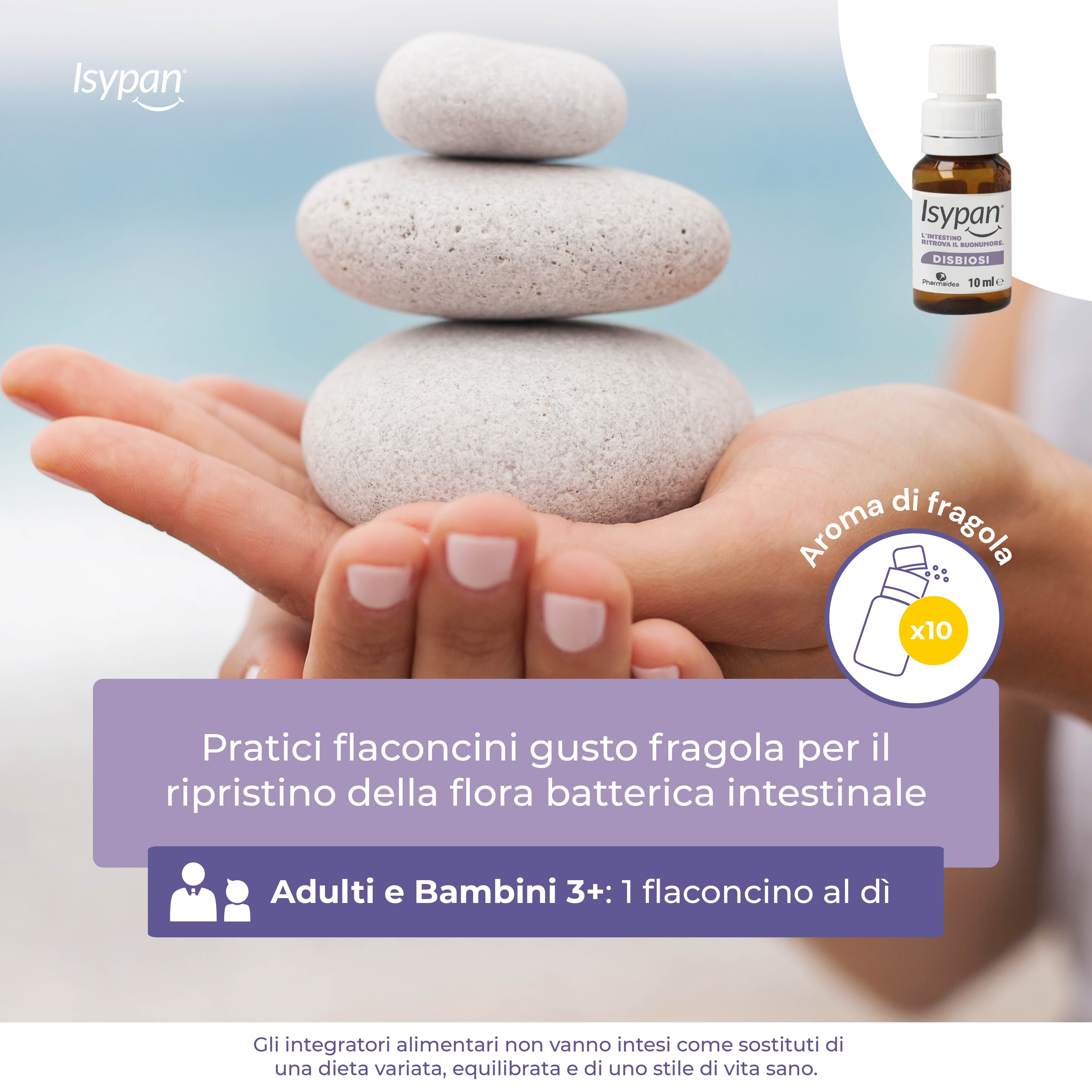 Isypan Probiotik 10 Flaconcini Gusto Fragola - Integratore Per La Flora Batterica Intestinale